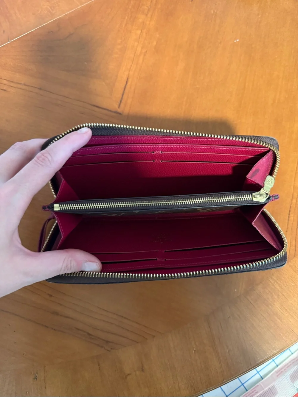 Louis Vuitton Monogram Zip Around Clemence Wallet - Brown & Fuschia